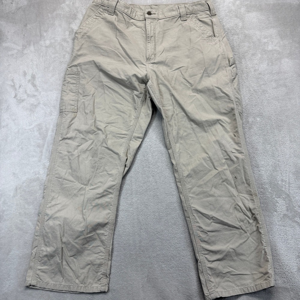 Carhartt Pants Men's 38x30 Carpenter Tan B151 Loose Original Fit Canvas Utility